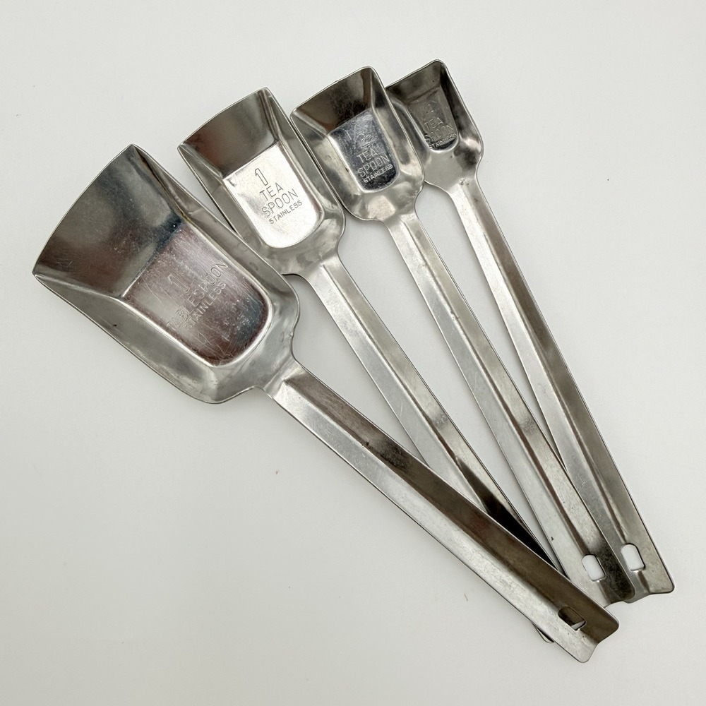 Vintage Shovel Style Stainless Measuring Spoon Set of 4 Nevco? Kitchen